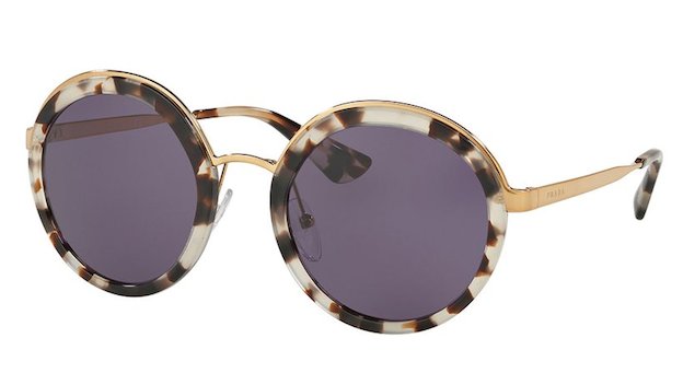Prada - Trimmed Monochromatic Round Sunglasses