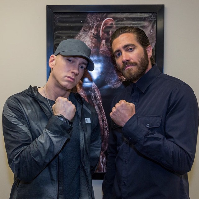 Me and the one and only champ, Billy "The Great" Hope.  #Southpaw advance screening in Detroit.  Pre-order the soundtrack on @AppleMusic (link in bio).