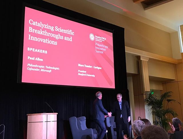 Marc Tessier-Lavigne, President of Stanford University in conversation with Paul Allen, Co Founder of Microsoft at Stanford Philanthropy Innovation Summit