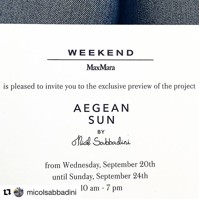 #Repost @micolsabbadini (@get_repost)
   
My #CapsuleCollection of fabrics for @weekendmaxmara - Presentation from September 20th to September 24th       #TextileDesign #AegeanSun #WeekendMaxMara #MicolSabbadini #MilanFashionWeek @unconventionalartists