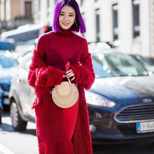 #Streetstyle snap: #IreneKim (@ireneisgood) spotted in #Milan painting the town red #Buro247Singapore