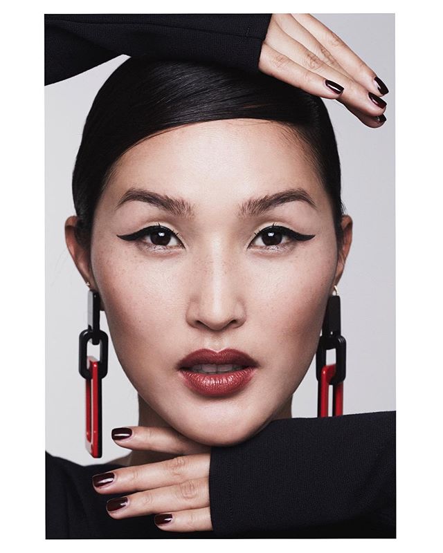 When Giorgio Armani creates a lip shade with you in mind. Thank you for letting me be the first to try my new Lip Magnet  FATALE  @armanibeauty  
Photography: @andrewarthur
Make-up: @rachidtahar
Hair: @kelseymorgan
Creative Direction/Styling:  
Production: @chloebrinklow