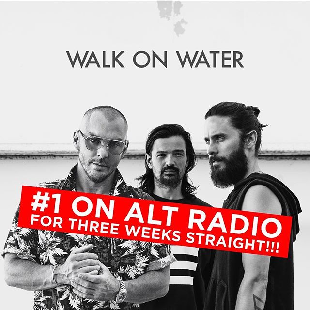 Thank you so much for the love and support with our first single in over four and a half years. We are blown away by the response and so very grateful to you all. In the studio wrapping up the new album and can t wait to play for you all. #walkonwater #espn #soon @30secondstomars         