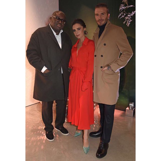 Thank u @davidbeckham and @edward_enninful for hosting such a great party at my shop tonight!!! X kisses x VB #VBDoverSt #KissesatChristmas