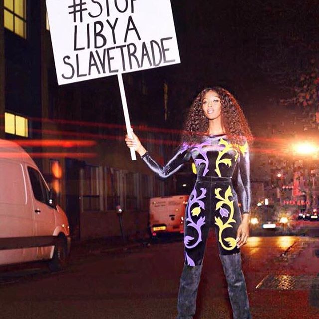 Calling on all my London friends to join @iamnaomicampbell and others to #stoplibyaslavetrade in London TODAY      