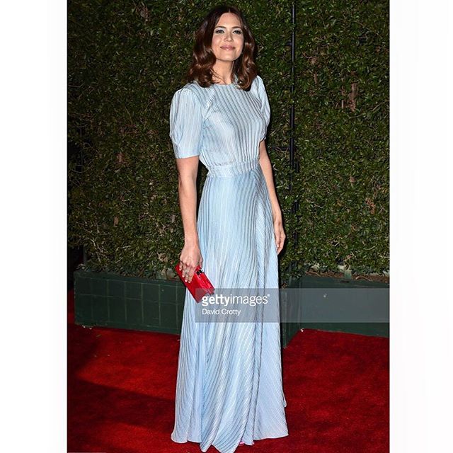 American actress Mandy Moore attended the 49th NAACP Image Awards wearing VIKA GAZINSKAYA ice color silk dress from Spring-Summer 2018 collection #mandymoore #silkgown #naacp #naacpawards