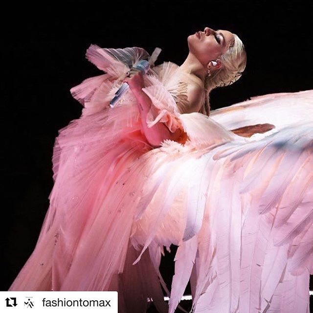 #Repost @fashiontomax with @get_repost
   
@ladygaga delivers an angelic performance in honor of the #TimesUp movement at the #GRAMMYs tonight while playing a winged piano alongside #MarkRonson. SWIPE      to see the performance. #LadyGaga