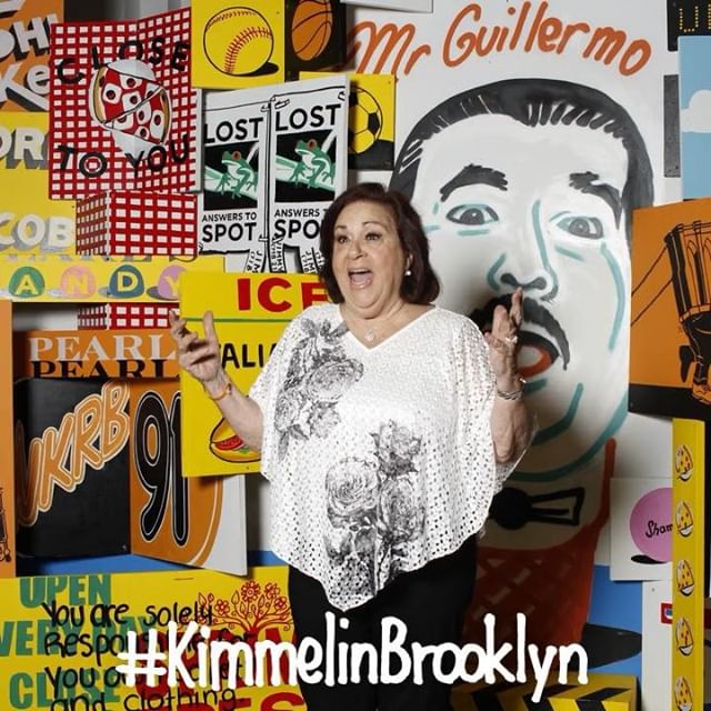 Always yelling   #AuntChippy #KimmelinBrooklyn *Art wall by @SteveESPOPowers #ESPO