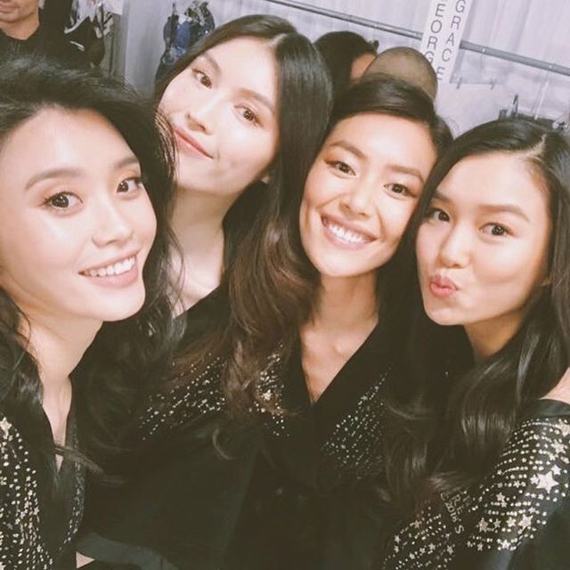 Representing   at #VSFashionShow! Thank you @victoriassecret for always supporting us   @mingxi11 @hesui923 @chen_estelle
