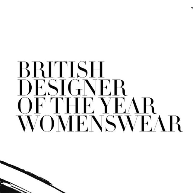 Honoured to have been nominated this year @britishfashioncouncil x VB #FashionAwards #Swarovski