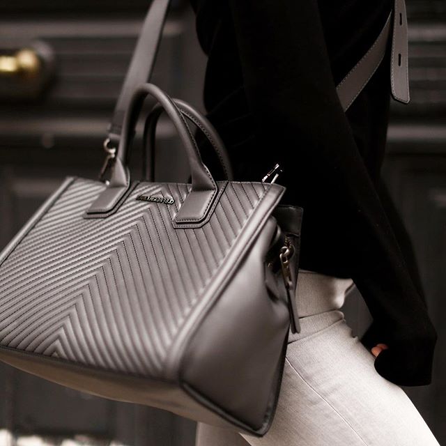   The K/Klassik Quilted: now in thunder grey.    #KARLLAGERFELD