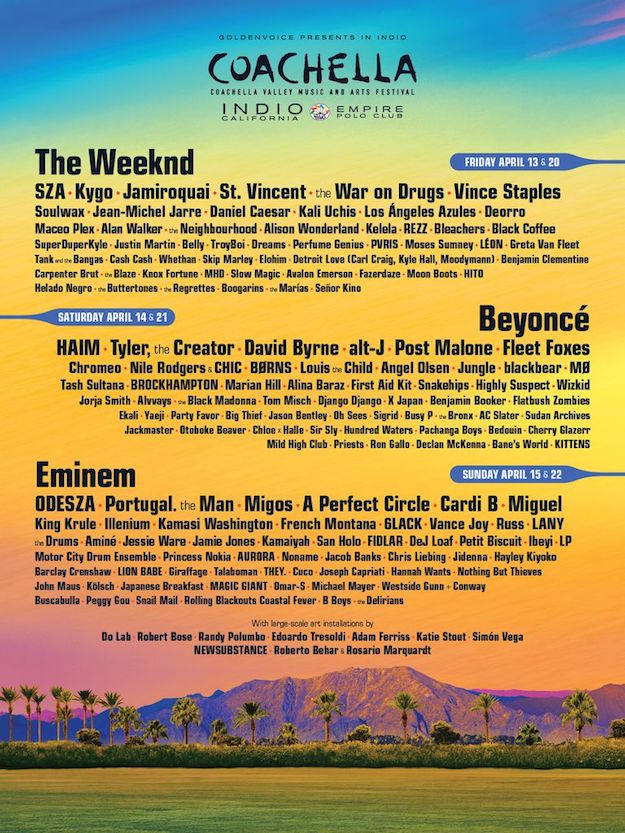 Coachella 2018 хөгжмийн наадам дээр ямар уран бүтээлчид дуулахыг харцгаая Coachella 2018 хөгжмийн наадам дээр ямар уран бүтээлчид дуулахыг харцгаая