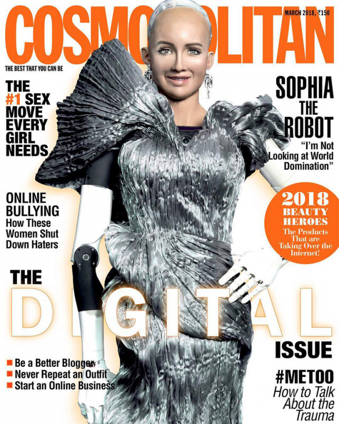 София робот Cosmopolitan сэтгүүлийн нүүрэнд гарчээ