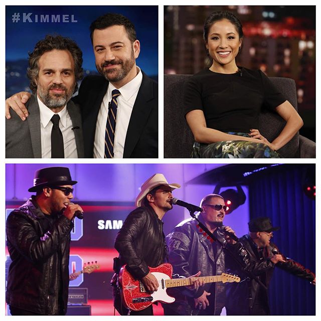 Tonight on #Kimmel @MarkRuffalo #SpotlightMovie, Constance Wu @WonstanceCoo #FreshOffTheBoat, #MashUpMonday returns with @BradPaisley & @RealColorMeBadd forming #ColorMeBradd #IWannaSexYouUp and our 5th annual #HeyJimmyKimmelIToldMyKidsIAteAllTheirHalloweenCandy #YouTubeChallenge