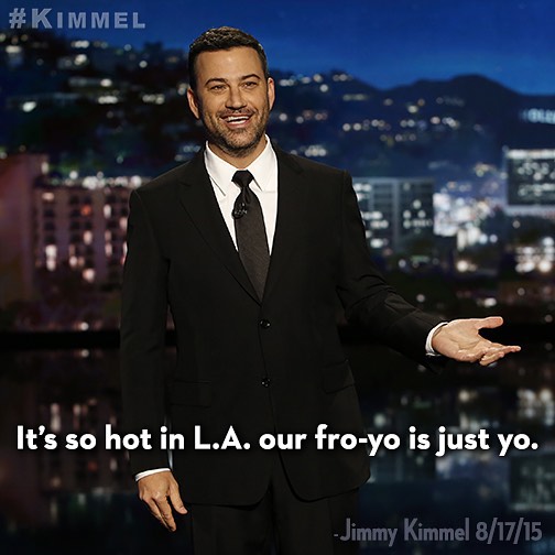 From Jimmy's monologue last night... #Kimmel #froyo