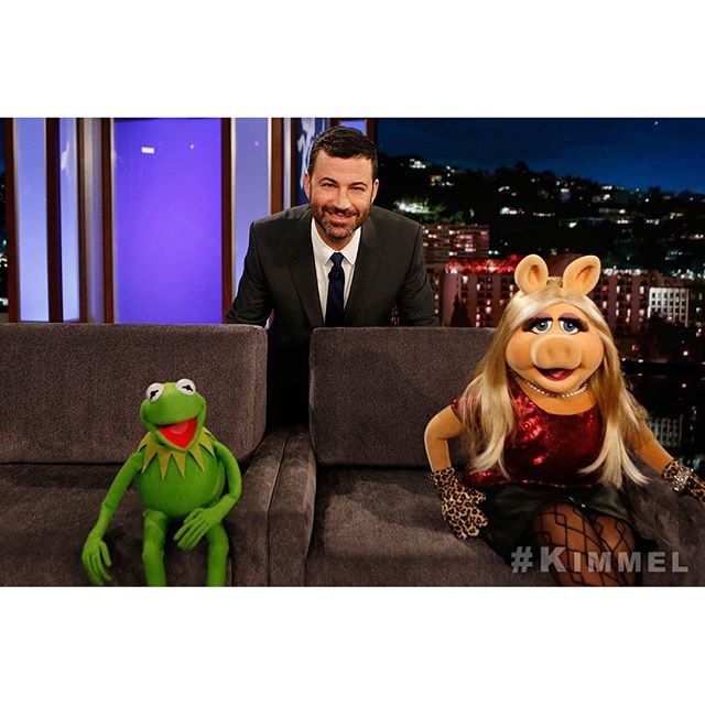 Kermit The Frog and @RealMissPiggy are on #Kimmel tonight! #Muppets @TheMuppets