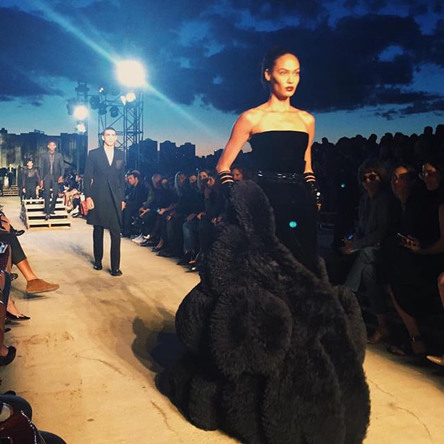 About last night's @givenchyofficial show. @joansmalls wearing amazing black dress ️ #nyfw #day2