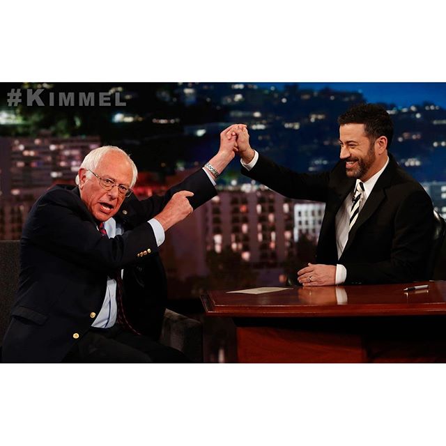 Tonight on #Kimmel Senator @BernieSanders, Kyle Chandler #Bloodline @Netflix and chefs @FrankCastronovo & @FrankFalcinelli #Frankies