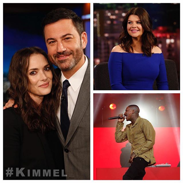 Tonight on #Kimmel Winona Ryder #StrangerThings, @CaseyRoseWilson #OneMississippi, music from @YG #StillBrazy, we play "Which Celebrity's Parents Are These?" & Donovan sits in with The Cletones