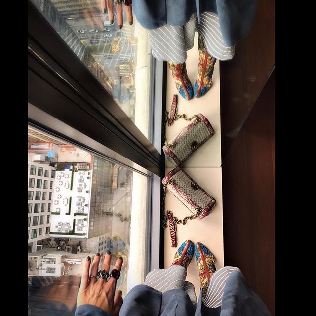 ...My veins are not feeling this standing at the edge of a window, on the 38th floor, in heels, JUST to take a picture of my accessories nonsense.  Fu*kin millennials.