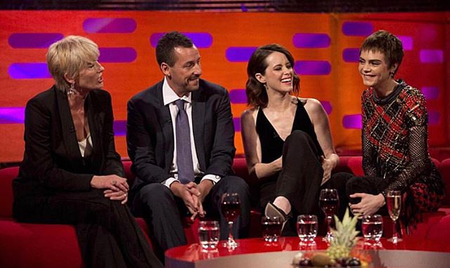 On Graham Norton airing tomorrow with the wonderful Emma Thompson, @adamsandler and Claire Foy Aka The Queen   x