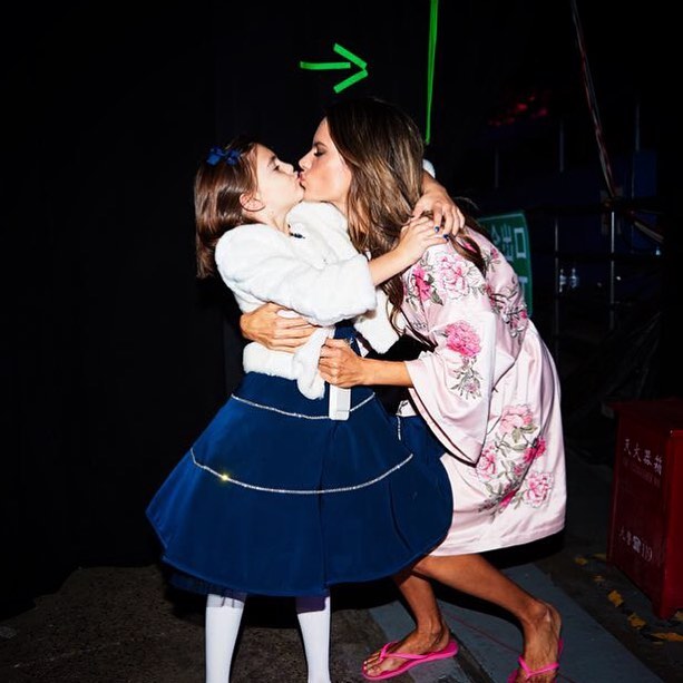 A good luck kiss from my angel before the show start     #vsfashionshow  tonight !!!! #BTS By @jeromeduran