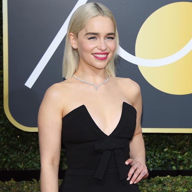 The best of #celebrity bling at the #GoldenGlobes - #EmiliaClarke of #GameofThrones in #HarryWinston and the House #Buro247Singapore