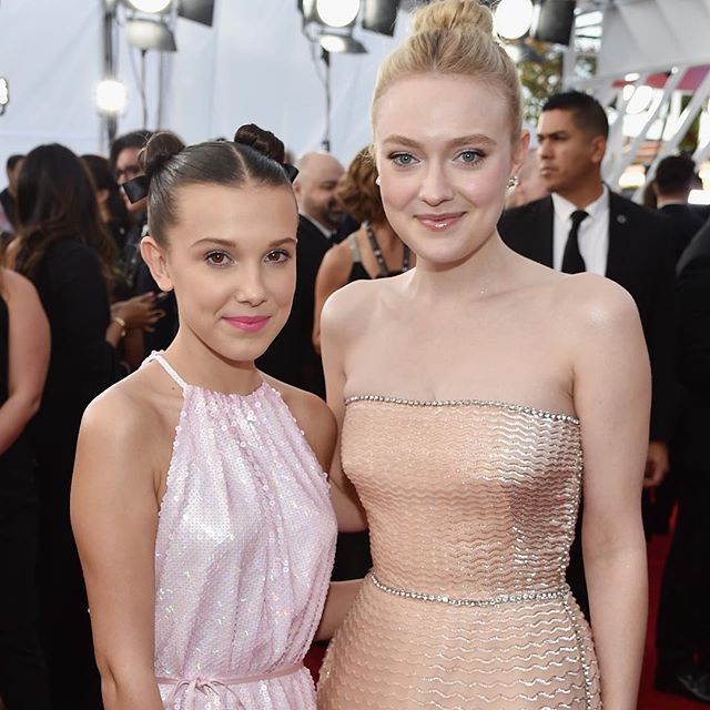 Child stars then and now: #MillieBobbyBrown and #DakotaFanning at the #SAG Awards #Buro247Singapore