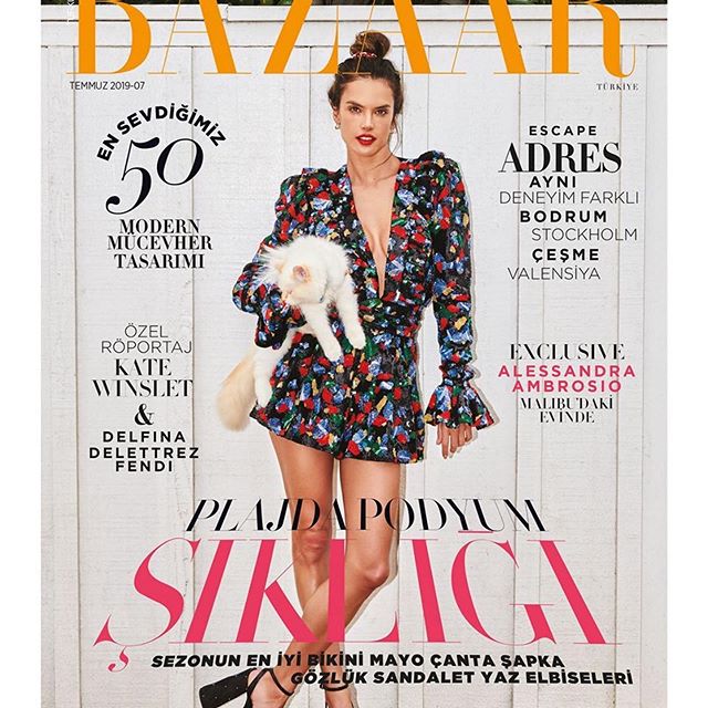 HELLO JULY      
My new @harpersbazaarturkiye Is out now .... Malibu summer vibe with my kitty #BillyIdol!!!      