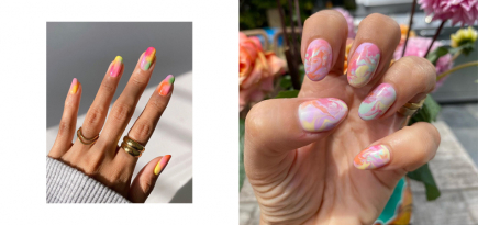 Tie-dye маникюр хийх дэлгэрэнгүй зааварчилга