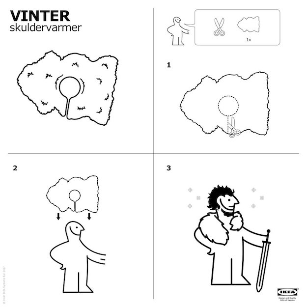 Жон Сноугийн нөмрөгийг гэрийн нөхцөлд хэрхэн хийх вэ: IKEA брэндийн зааварчилгаа