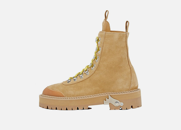 Off-White c/o Virgil Abloh<p><a style=\"\" target=\"_blank\" href=\"https://www.barneys.com/product/off-white-c-2fo-virgil-abloh-suede-hiking-boots-505294313.html\">Barneys</a></p>